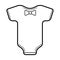 Bodysuit. Baby icon on a white background, line design.