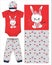 bodysuit with cap pant cute bunny print