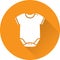 Bodysuit icon. Baby overall on orange background. Vector