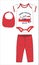 bodysuit with pant & bib best pilots print vector