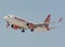 Boeing 737 max Corendon Airlines arriving at Dubai international airport
