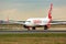 Boeing 737 taxis on the runway