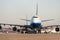 Boeing 747 airliner on runway