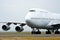 Boeing 747 jet airliner in white