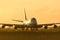 Boeing 747 jumbo jet morning light