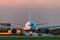 Boeing 777-200er Transaero Airlines take off the runway at the airport