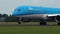 Boeing 787 of KLM airlines approaching to Schiphol airport