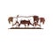 BOER GOAT WALKING IN FIELD LOGO