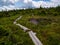 Bog Board Footpath Through Alpine Mountain Terrain