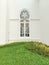 bogor, indonesia-march 30 2022: mosque windows with middle eastern architectural style all white and clean