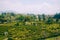 Bogor, Indonesia - A view of the flower themed park Taman Bunga Nusantara in a cloudy afternoon with a top angle view to a