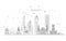 Bogota architecture line skyline illustration. Linear vector cityscape with famous landmarks