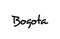 Bogota city handwritten word text hand lettering. Calligraphy text. Typography in black color