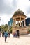 Bogota, Colombia - July 2nd 2023. Temple of the Liberator Simon Bolivar at the Journalists Park located in the Las Nieves