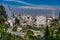 BOGOTA,COLOMBIA/MARCH 15,2018:Panoramic view of the city of Bogota. In the foreground are slum roofs