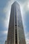 BOGOTA, COLOMBIA - OCTOBER, 22, 2017: Beautiful view of the Colpatria Tower, Transmilenio and Monserrate Mountain in