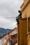 BOGOTA, COLOMBIA - SEPTEMBER 24, 2015: Statue of a fishing woman in the Candelaria district of Bogot