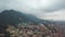 Bogota. Colombia Under Cloudy Stormy Sky. Aerial View of Downtown Neighborhood