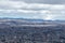 Bogota landscape viewed from eastern mountains with andean mountain range