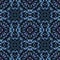 Bohemian blue and black symmetric seamless pattern.