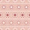 Bohemian Christmas lace snowflakes with horizontal stripes vector seamless pattern on bright orange background for