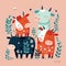 Bohemian Cow Graphics - Perfect for Nature-Themed Projects AI Generated