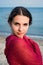 Bohemian girl on a beach