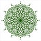 Bohemian green mandala on white, antistress coloring book, tattoo design oriental or indian, islamic mysterious hand drawn