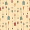 Bohemian hand drawn arrows, seamless pattern