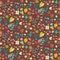 Bohemian hand drawn flowers, seamless pattern