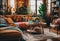 A bohemian-inspired living room