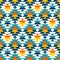 Bohemian large aztec diamonds blue pattern