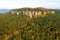 Bohemian Paradise. Sandstone rock formation group in Cesky raj at sunset.