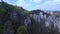 bohemian Sandstone mountains nature spectacle. Amazing aerial view flight drone