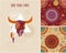 Bohemian, Tribal, Ethnic background with bull