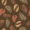 Boho Aesthetic Seamless Pattern with Brown Background