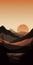 Boho Art Highland Minimalist Mountain Landscape