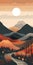 Boho Art: Highland Minimalist Mountain Landscape