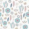 Boho Chic seamless pattern. Summer festival design.