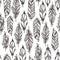 Boho doodle feathers seamless pattern