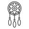 Boho dream catcher icon outline vector. Indian native