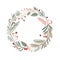 boho enchanting Christmas wreath illustration