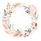 boho enchanting Christmas wreath illustration