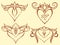 Boho hearts tattoo. Valentine`s day hand drawing elements for design. Isolated vector illustratione sign symbols. Boho lotus