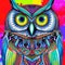 Boho Style Rainbow Owl