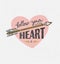 Boho template with inspirational quote lettering - Follow your heart. Vector illustration.