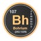 Bohrium Bh chemical element. 3D rendering