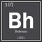 Bohrium chemical element, dark square symbol