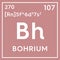 Bohrium. Transition metals. Chemical Element of Mendeleev\\\'s Periodic Table. 3D illustration