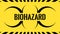 Boihazard Vector Warning Sign. Yellow Black Danger Symbol. Dangerous Biological Waste